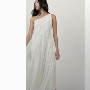 FREE PEOPLE Beautiful white cotton asymmetric dress